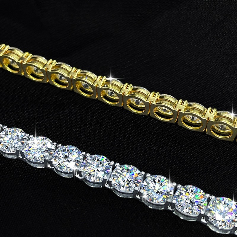 5mm VVS1 MOISSANITE Tennis Chain Necklace S925 Sterling Silver – Men Women