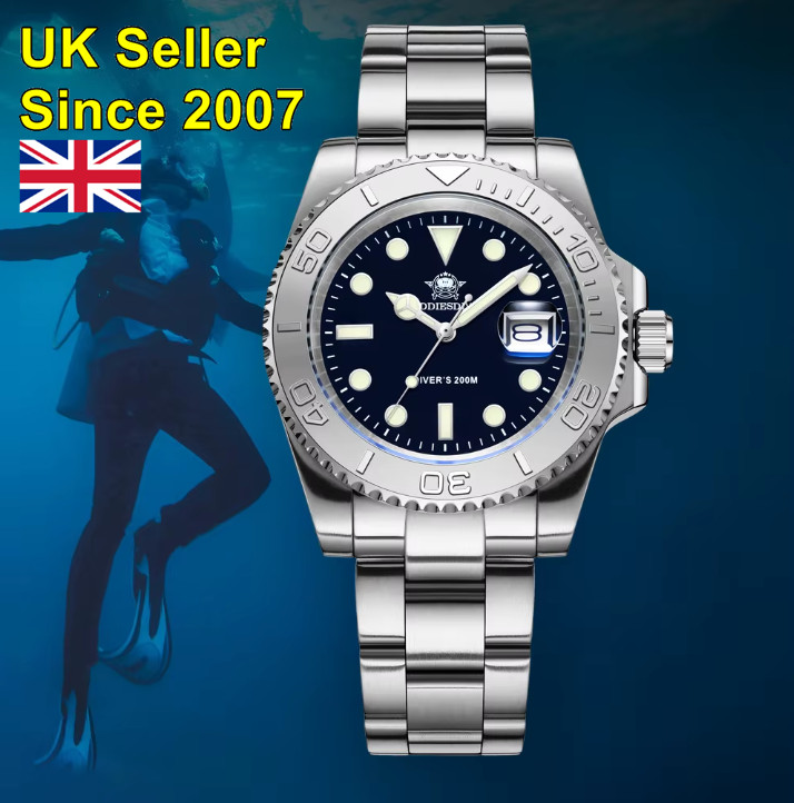 ADDIESDIVE MY-H3-C Men’s Quartz Divers Watch 200M BGW9 Luminous Stainless Steel.
