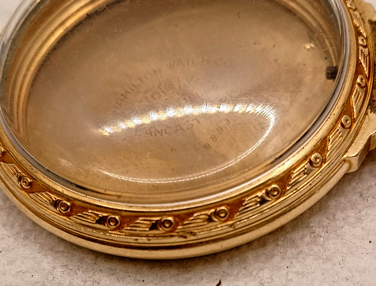 Vintage Hamilton 10 K Gold Filled RR Open Face Pocket Watch Case -16S!