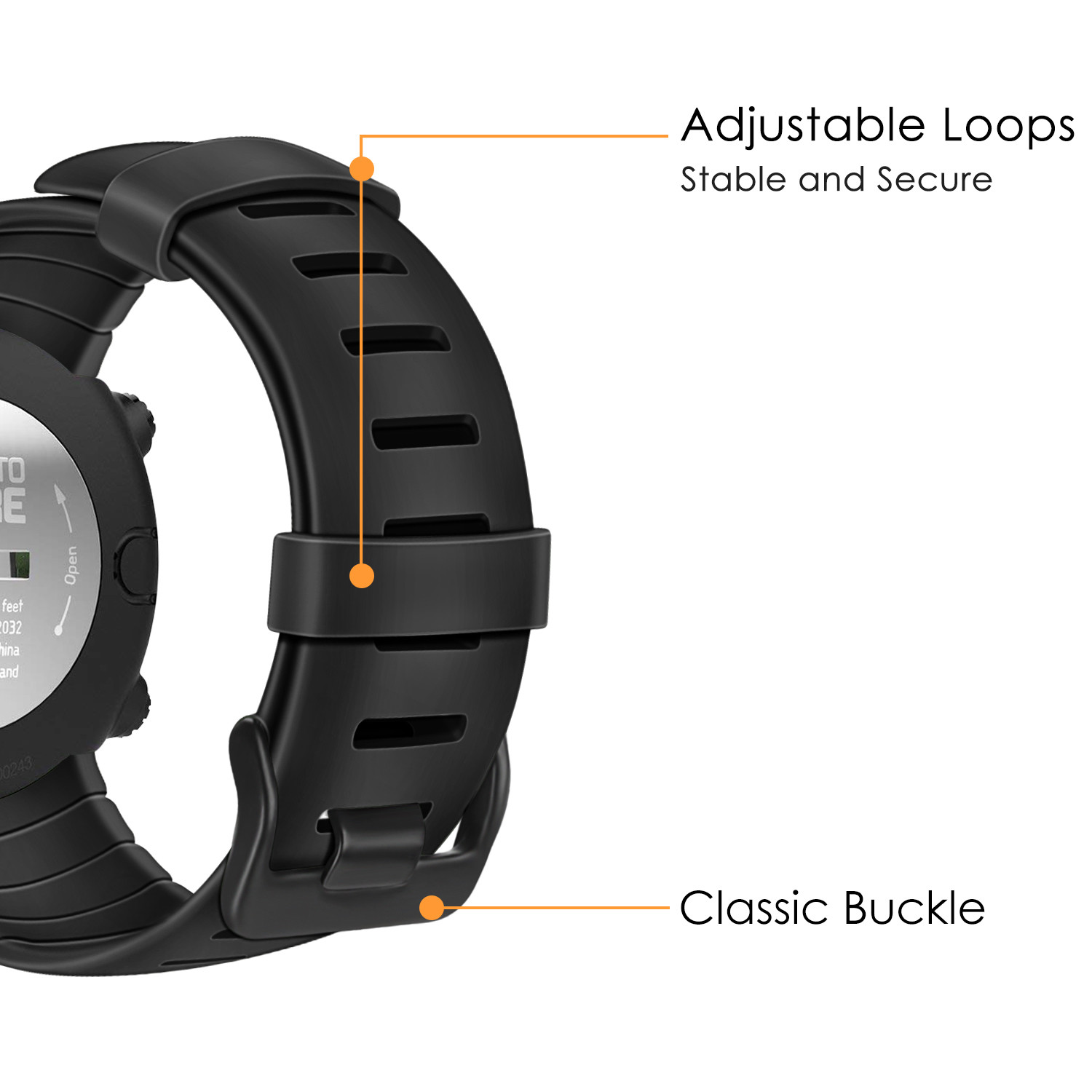 For Suunto Core Watch Band Soft Wrist Band Accessory Strap with Metal Clasp
