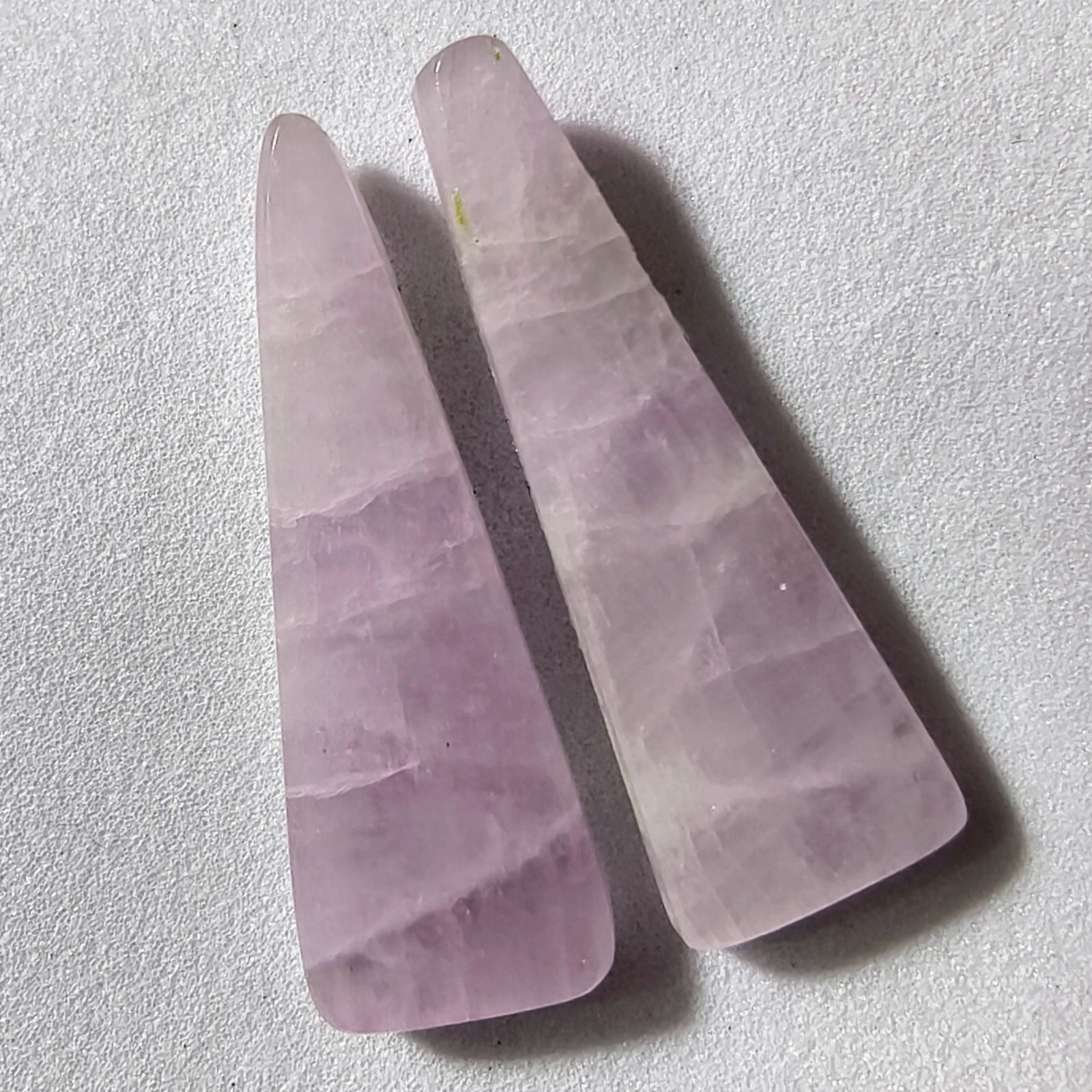 22 Cts Natural Kunzite Match Pair Cabochon Gemstone For Earrings 31 X 10.8 MM