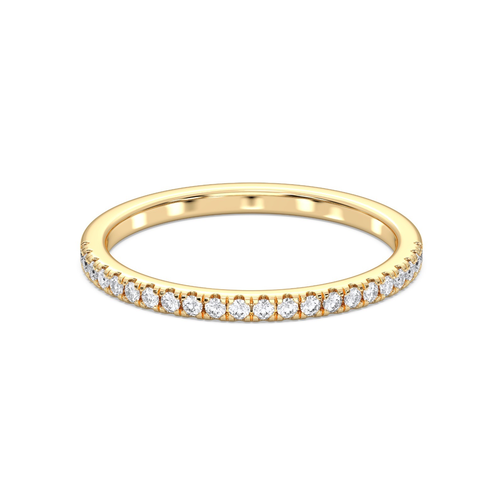 Ananta Jewels 0.20Ct Round Lab Grown Diamond Wedding Band 14K Solid Gold Women’s