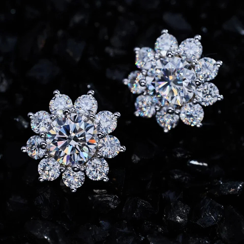 12.00 Ct Certified White Treated Diamond Solitaire Studs 925 Silver Great Shine