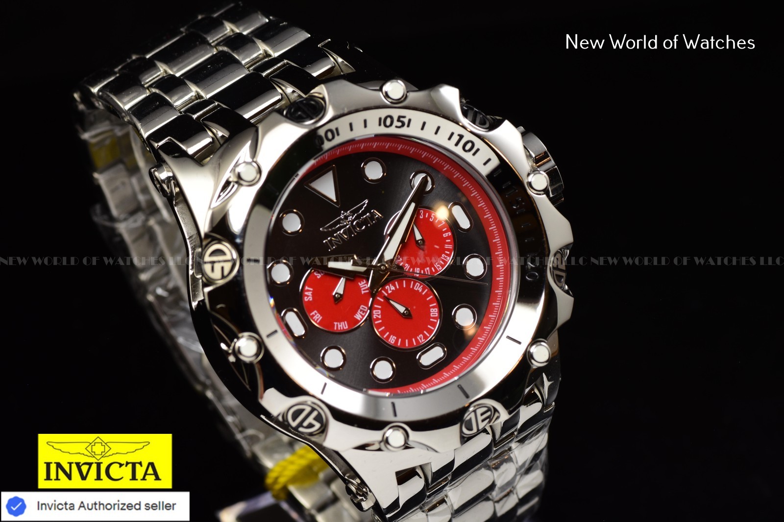 Invicta Specialty Black Dial Chronograph Quartz Brown Leather Band Men’s Watch