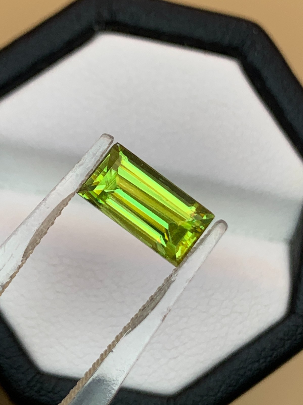 1.64 Ct Natural Top Green Sphene Baguette Cut Faceted Loose Gemstone Pakistan