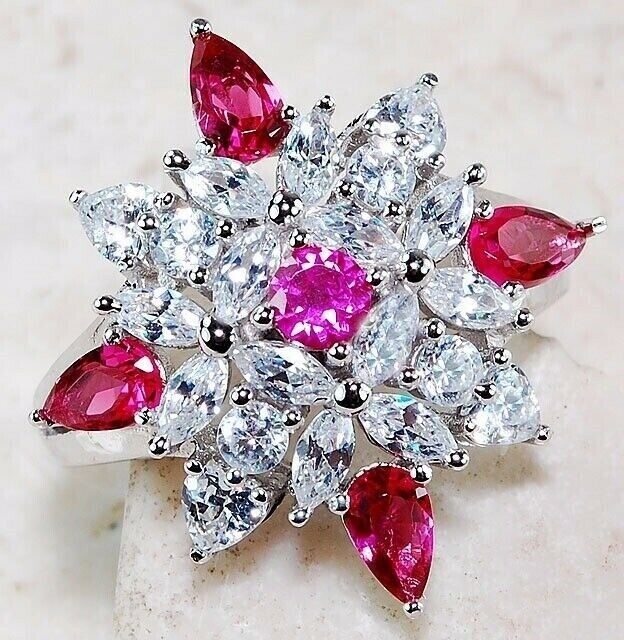 4CT Heat Treated Pink Topaz 925 Sterling Silver Ring Jewelry Sz 6 UB3-8