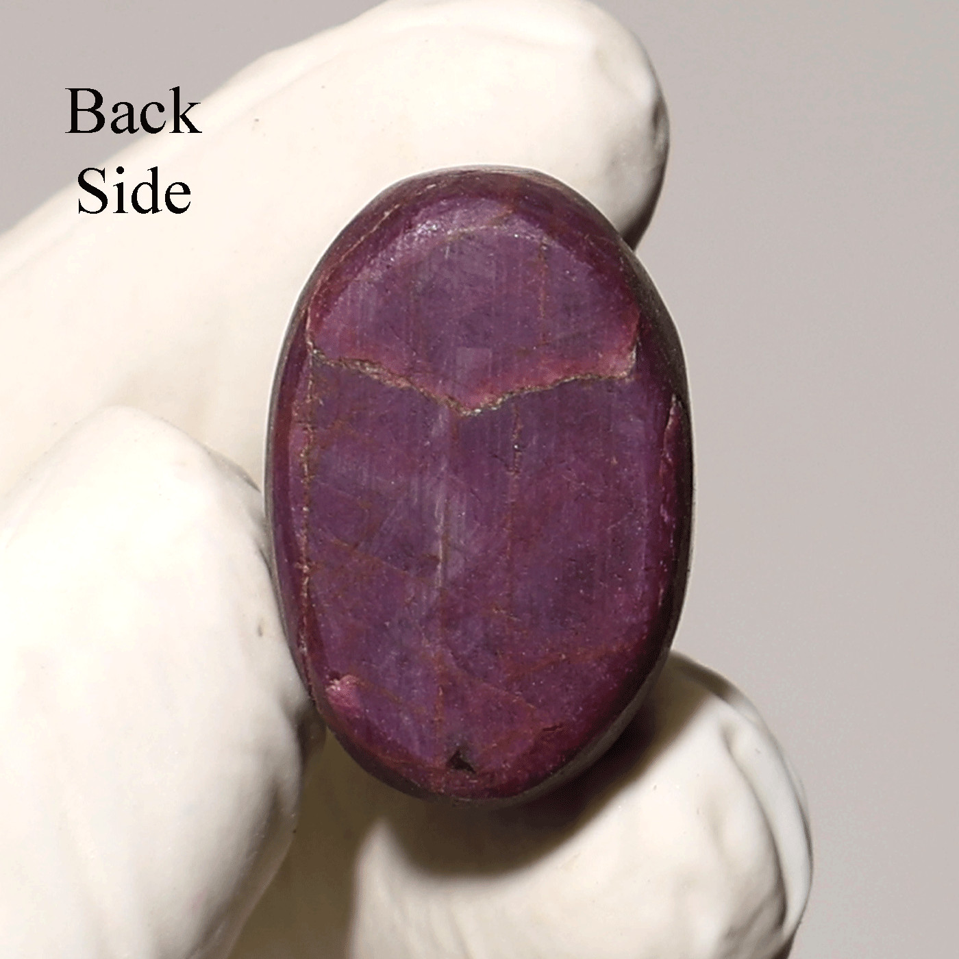60 CT Red Star Ruby Cabochon — 24mmx16mm Subtle Asterism Hi-Grade Oval Gemstone