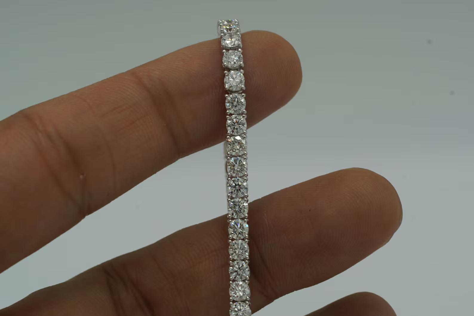 14k Gold 1 to 15 Carat Real Natural Round Cut Diamond Tennis Bracelet for Women