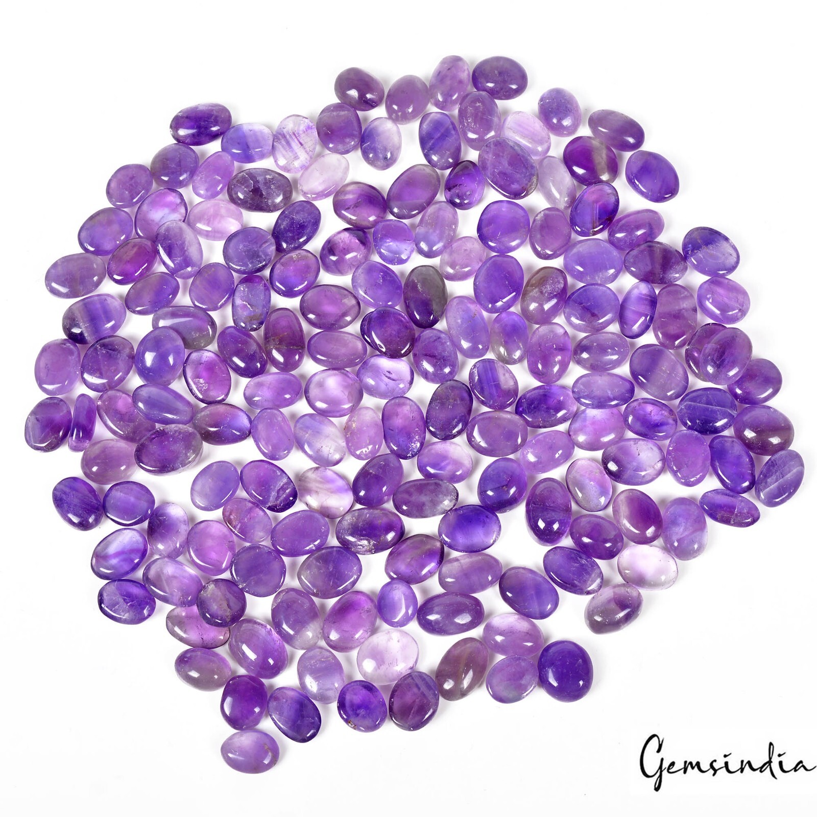 157 Pc Natural Amethyst 10-14mm Oval Cab Loose Untreated Gemstones Wholesale Lot