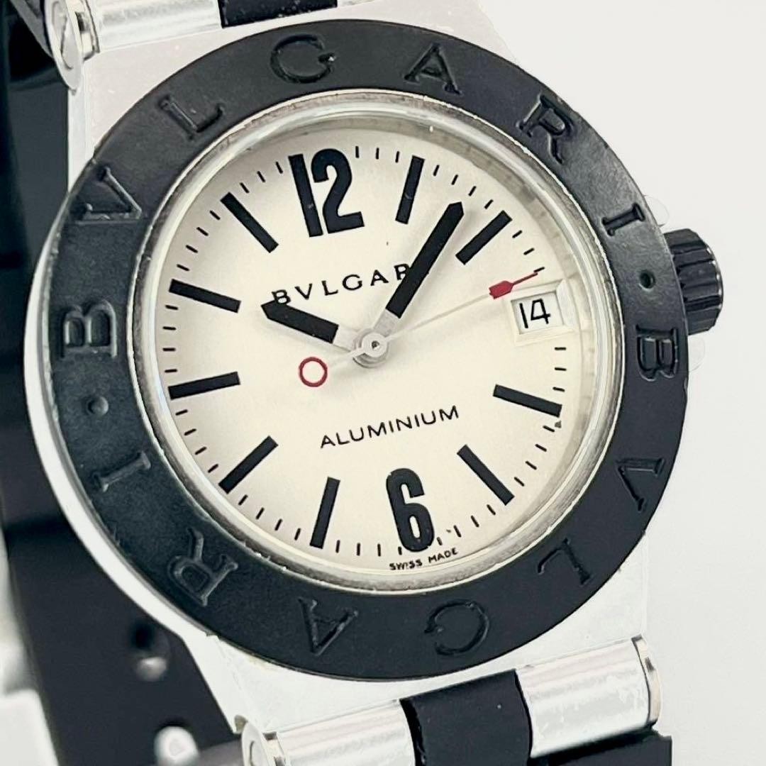 Bvlgari Aluminum AL32TA Quartz White Dial Boys Watch Japan 0714518