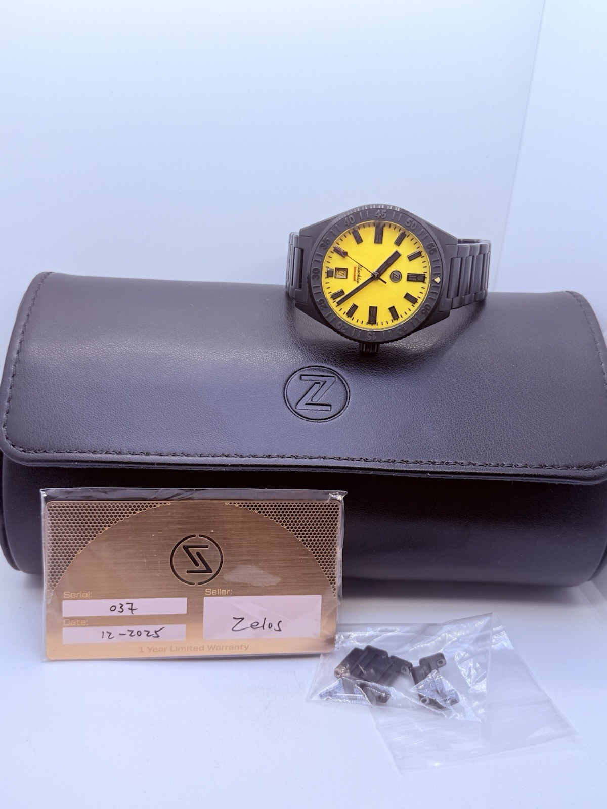 ZELOS BLACKTIP 41MM DLC AUTO DIVE WATCH-FULL LUME ‘EMBER’‼️
