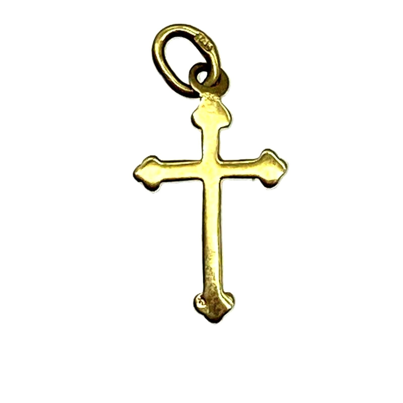 14K Yellow Gold Cross Pendant 0.27g small 3/4″ L