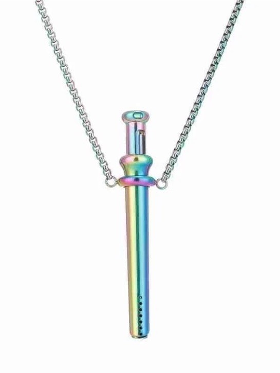 Bump Straw Necklace SNOGO Clone Rainbow Iridescent Incognito Small Compact Size