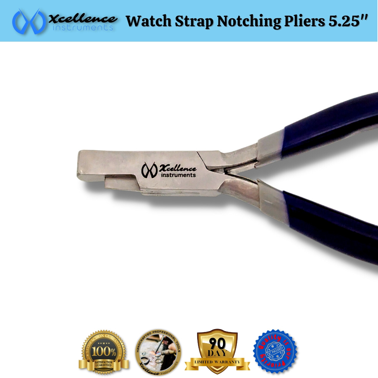 Xcellence Leather & Rubber Watch Strap Notching Pliers Repair Tools 5.25″ Purple