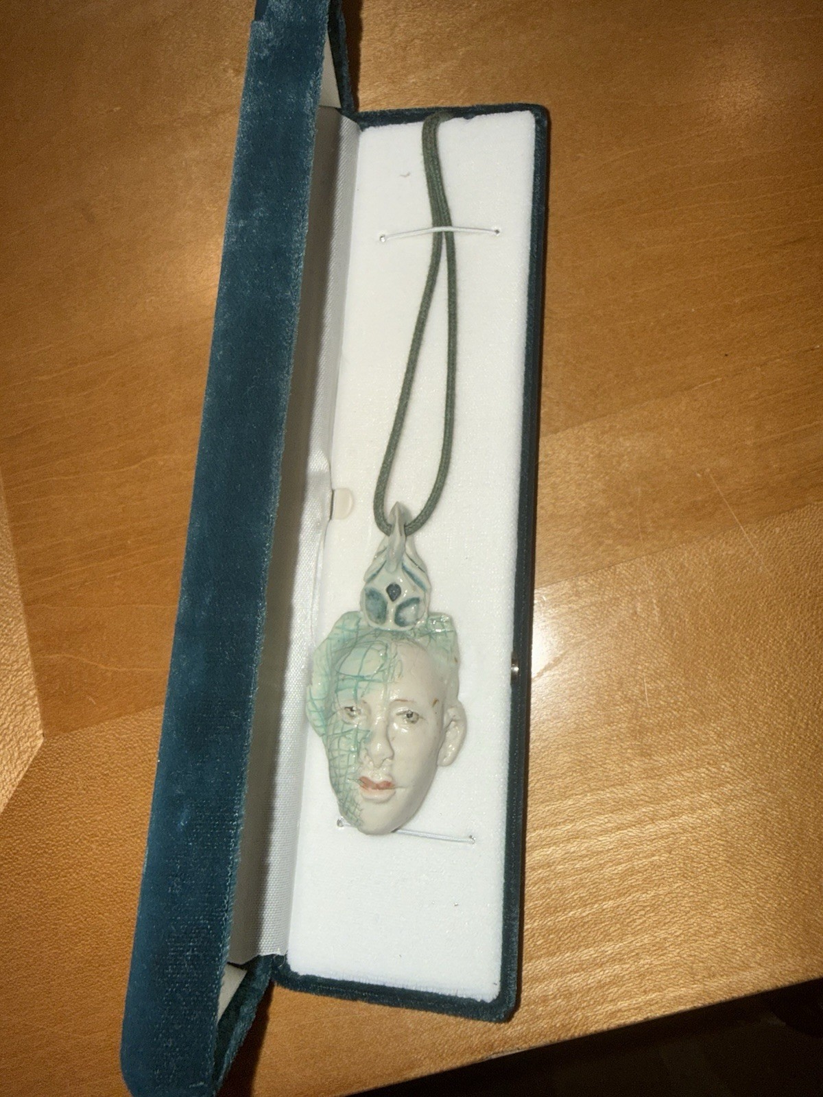 Vintage artisan ceramic face mask pendant in Hawaiian island Gems Box