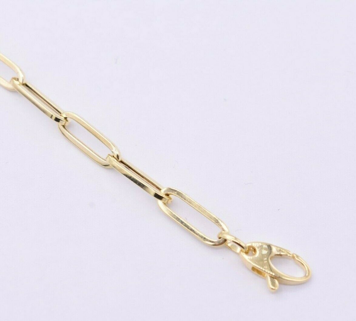 4.5mm Paperclip Link Bracelet Real 10K Yellow Gold ALL SIZES