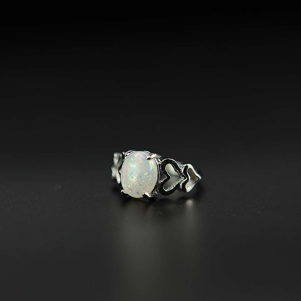 Fashion Oval Cut Opal 925 Silver Rings Jewelry Women Wedding Ring Size 6-10