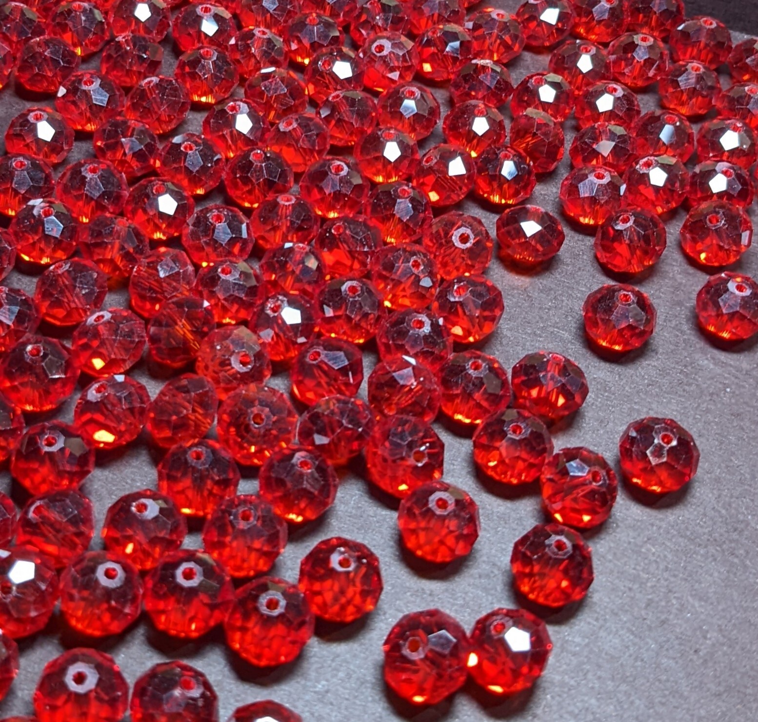 Crystal Beads 8mm Beads for Jewelry Making Bulk 180 pcs Red Roundelle