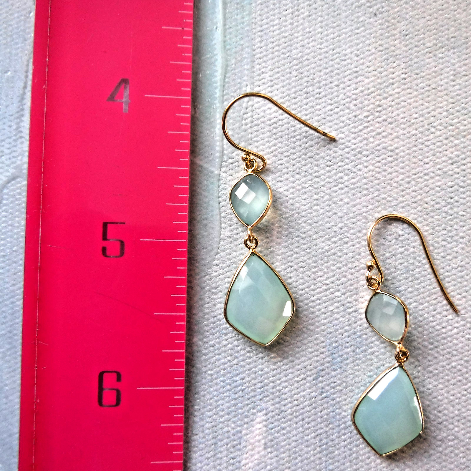 Argento Vivo Sterling Silver 925 Chalcedony Drop Earrings