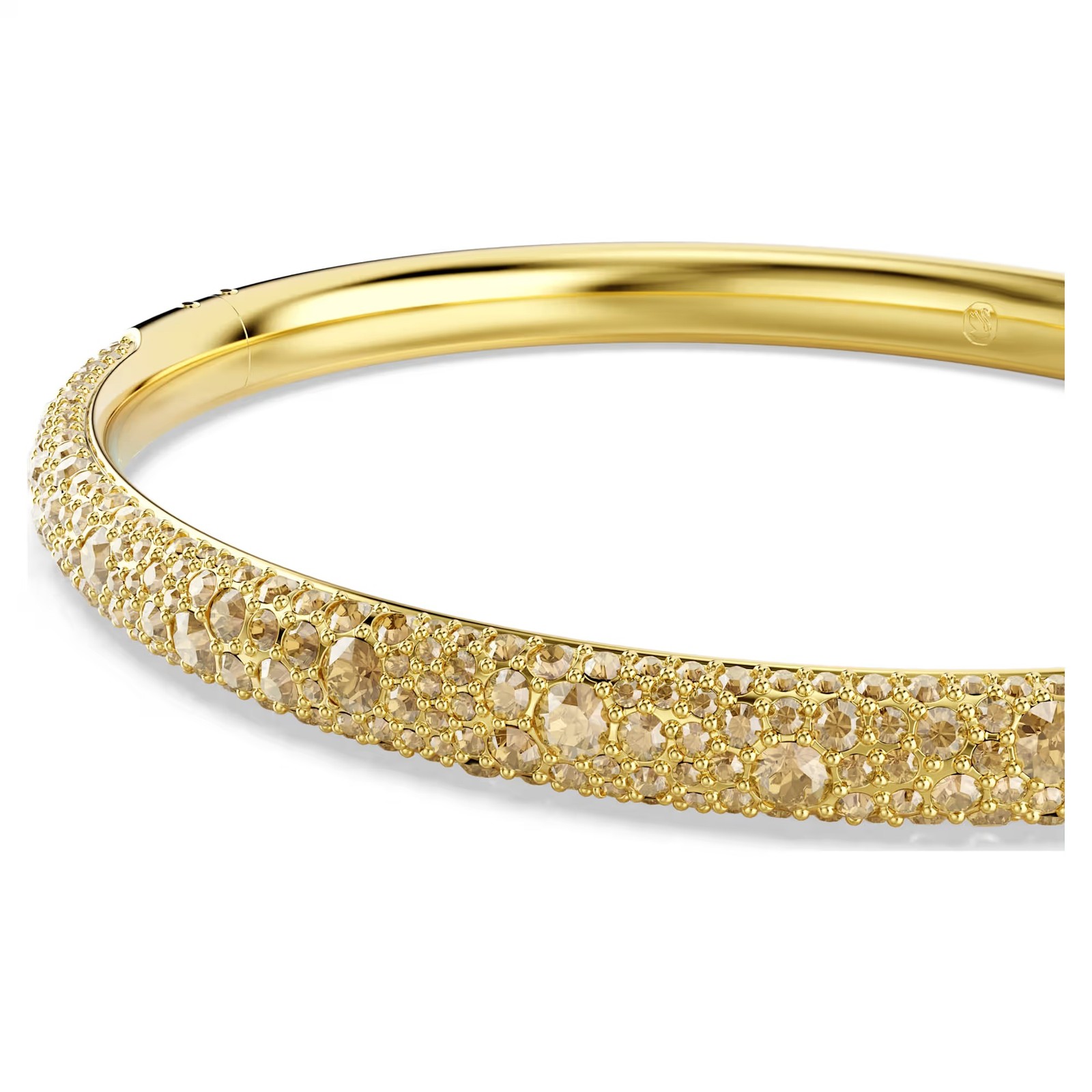 Swarovski Sublima Bangle, Snow Pavé, White, Gold Tone Plated 5723337 (Size M)