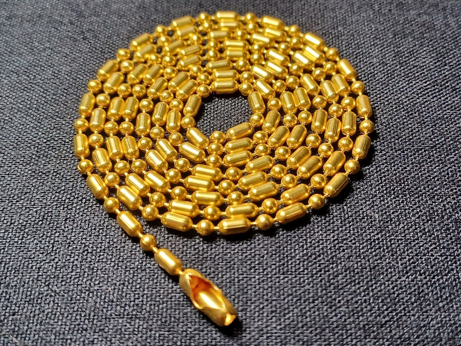 27″ Gold Color Steel Dog Tag Chain 2.4mm Ball & Oval Bead Stylish Military Chain