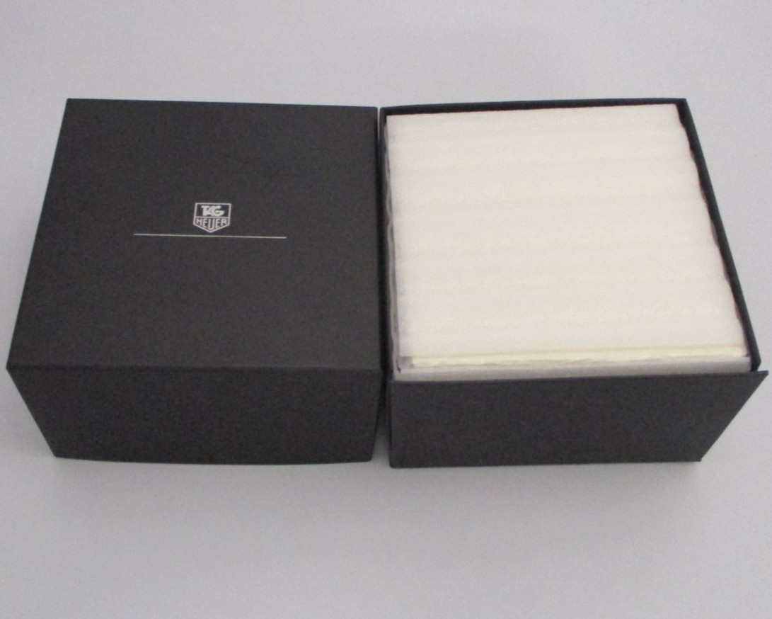 TAG Heuer Deluxe Brown Wood-Grain Watch Box Chest Set Black Inner +Cloth+Booklet