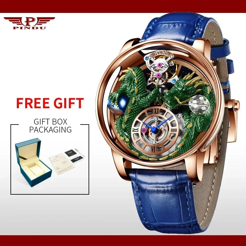 PINDU Celestial Body Series Artisanat Three Dimensional Dragon Watch 16 VARIANTS