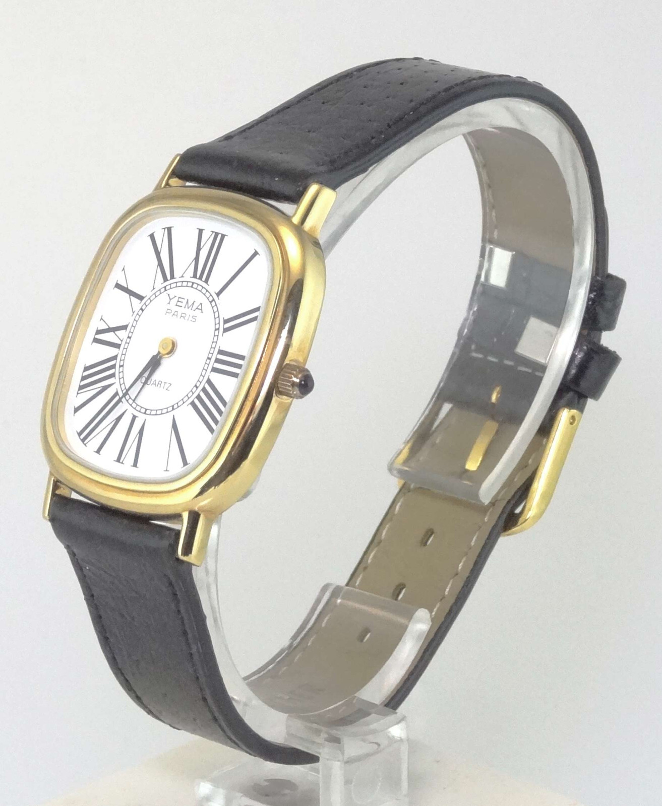 YEMA PARIS Y5 BZ8 3 – GOLDTONE UNISEX QUARTZ DRESS WATCH NEW VINTAGE W/BOX RARE