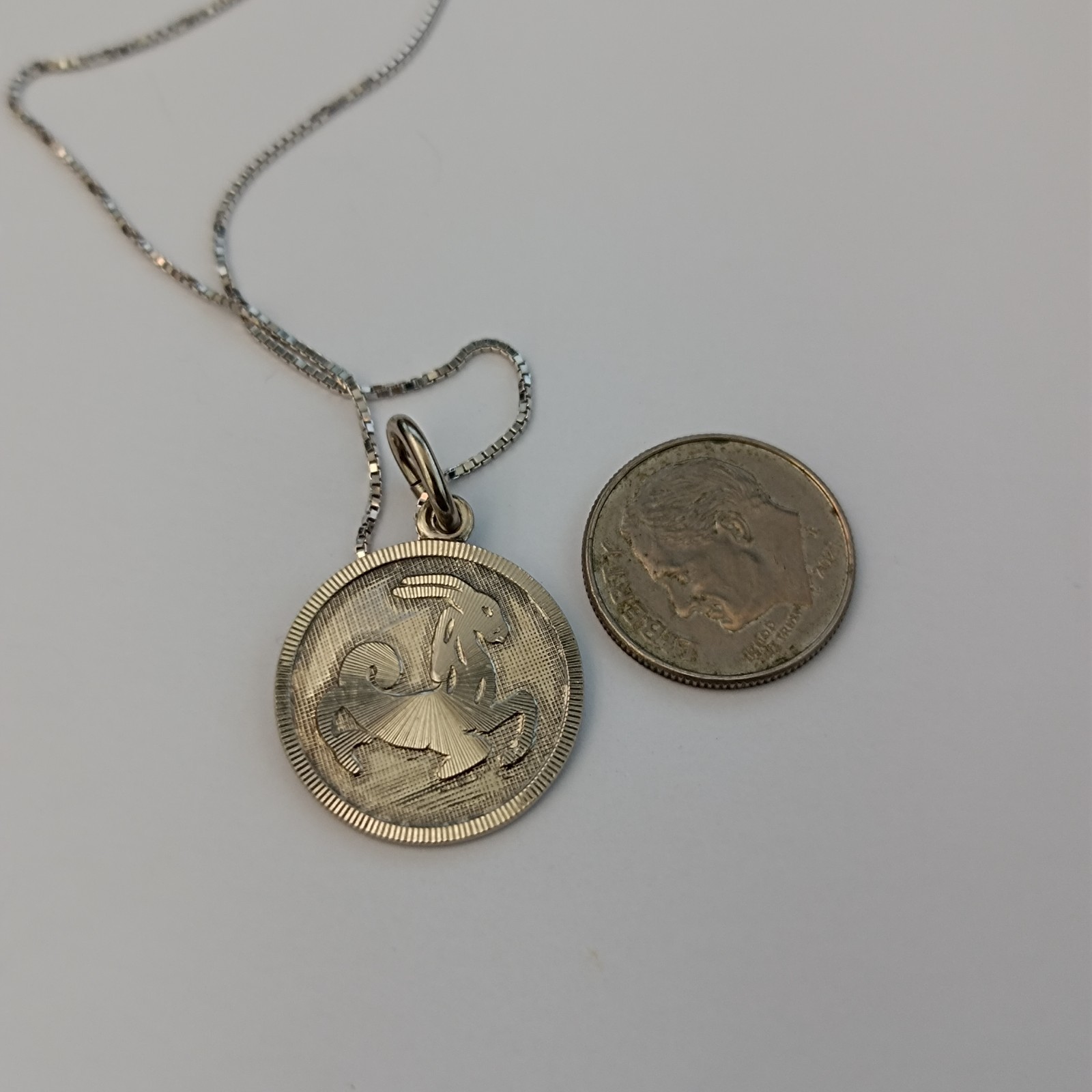 Capricorn Zodiac Vintage Necklace Sterling Silver Astrology Pendant Me’sn Women