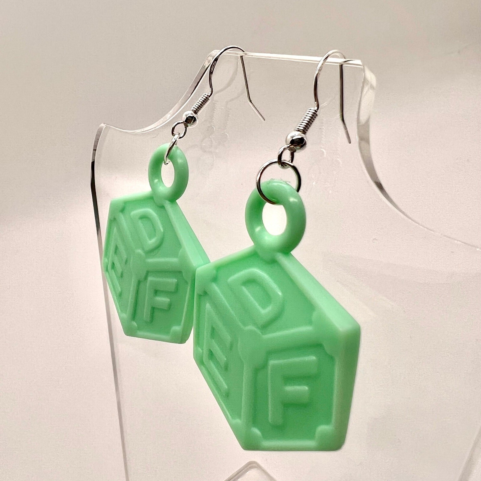 Alphabet Block Earrings – Baby Shower Earrings – Gender Reveal Earrings – DDLG