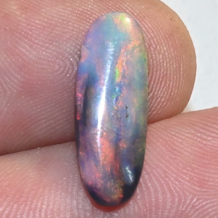 Lightning Ridge Red On Black Solid 2.34ct 19mm x 7mm x 3mm