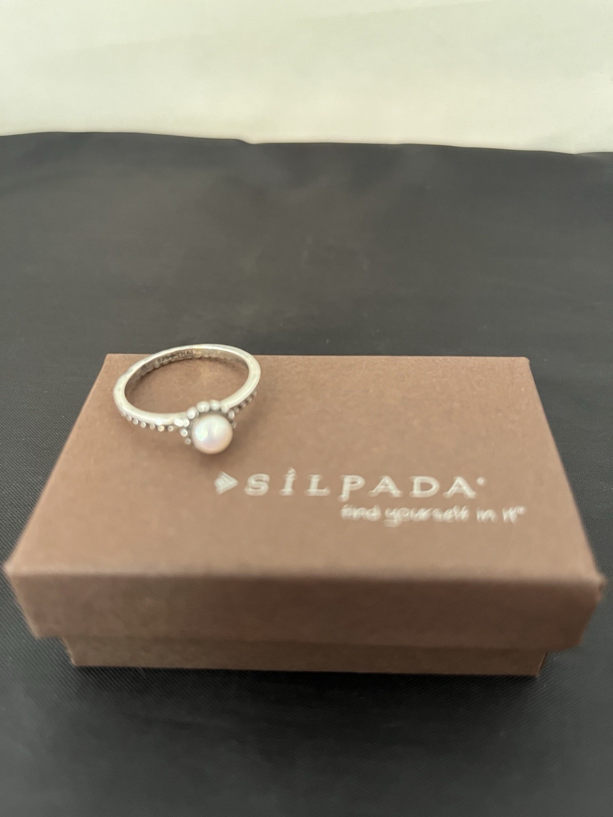 SILPADA R2746 BELLE FLEUR STACK PEARL RING TWIST .925 STERLING SILVER SIZE8 NIB
