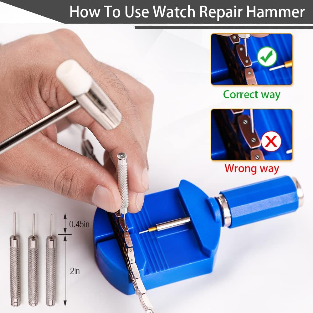 Watch Link Removal Kit, Watch Band Strap Chain Pin Remover Repair Tool Kit for W