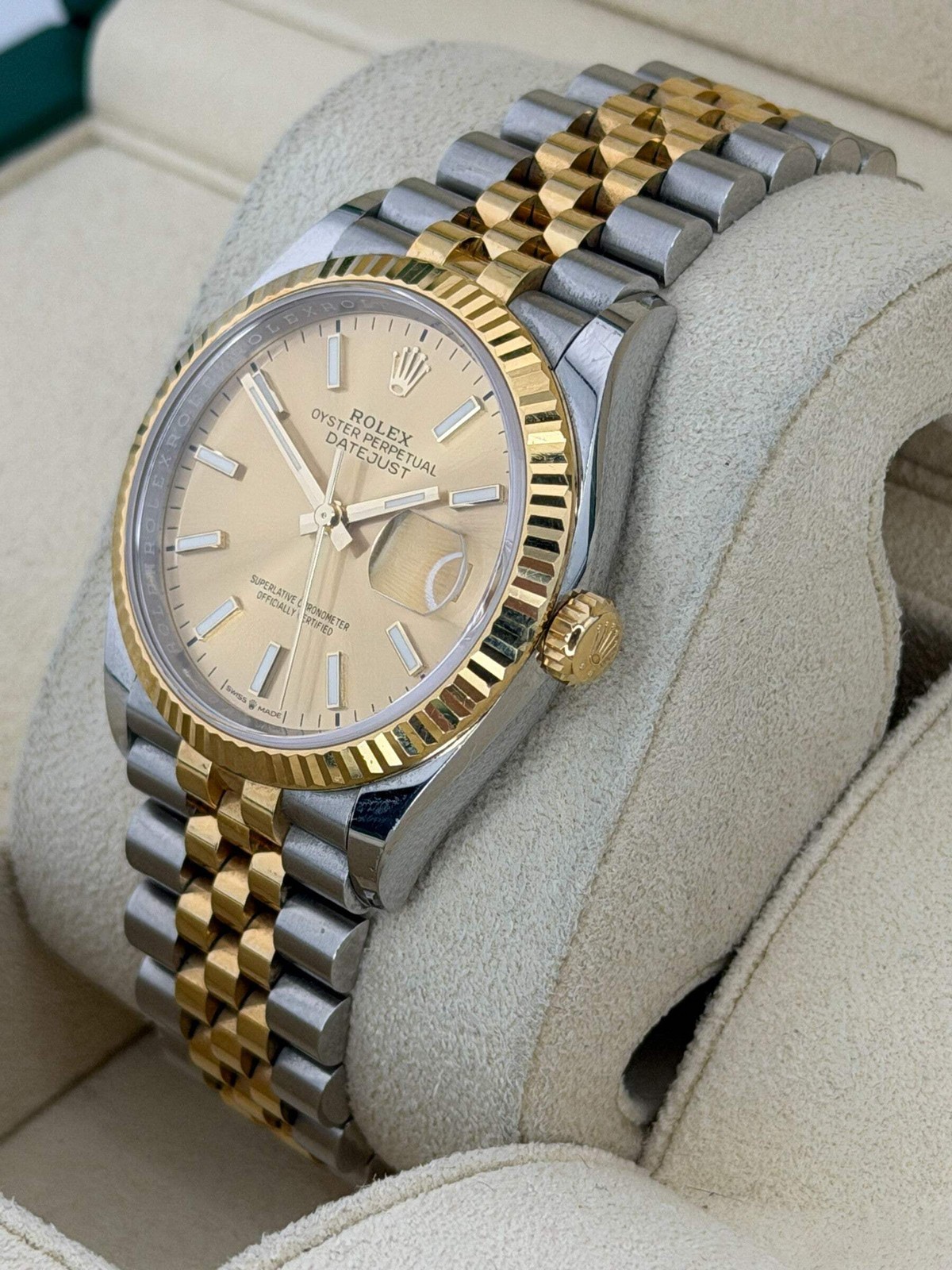 Rolex Datejust 36, Champagne Dial, Jubilee, 36mm, 126233, 2021 Box and Papers