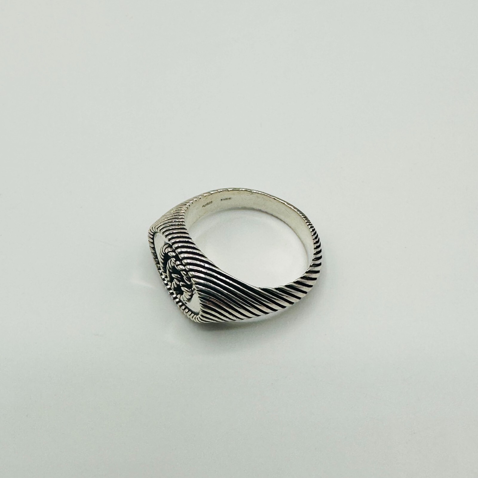 New Authentic Gucci Aged 925 Silver Double G Ring 631746 0701