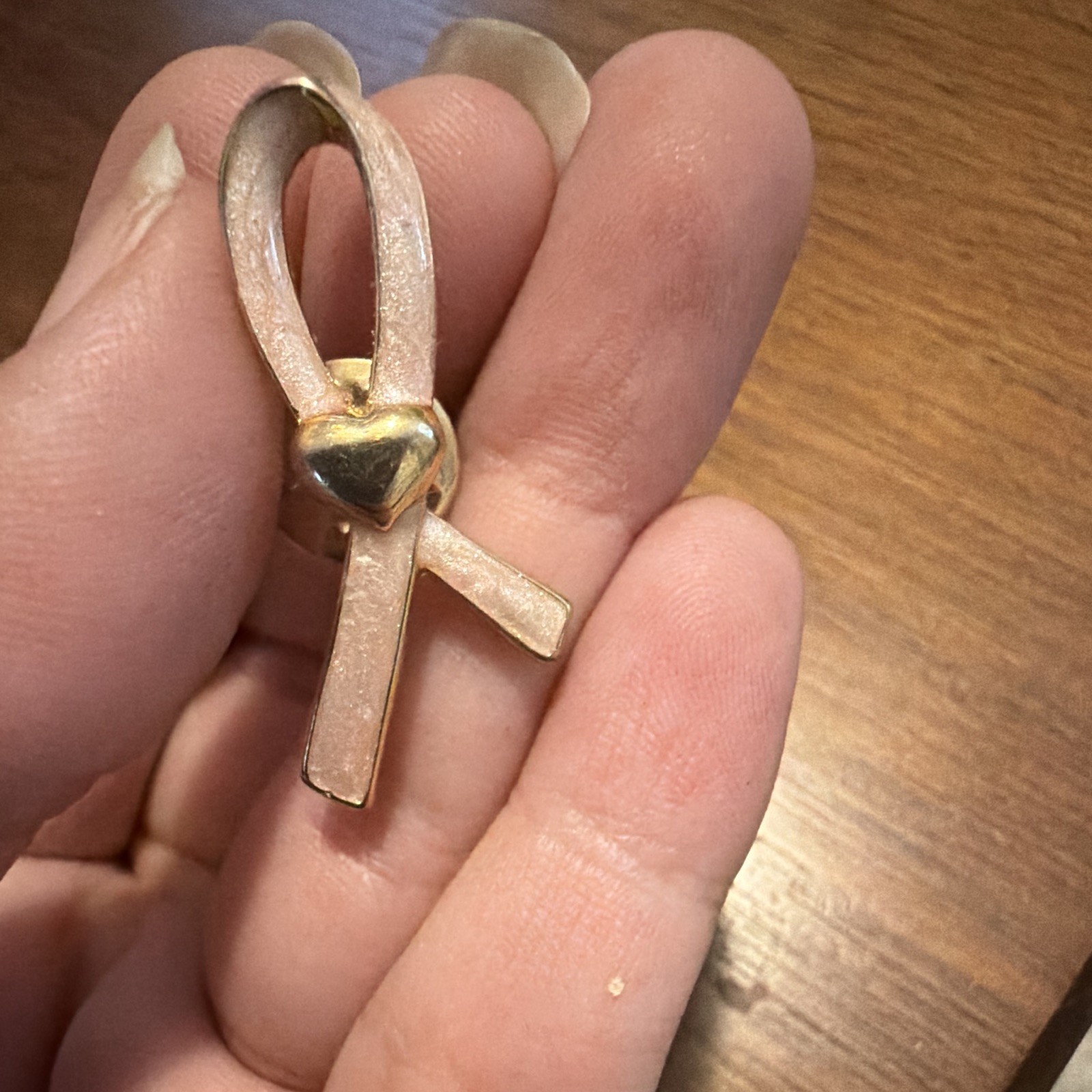 Gold Metal Awareness Ribbon Tie Tack Lapel Pin Tack Clutch Back, No Stone