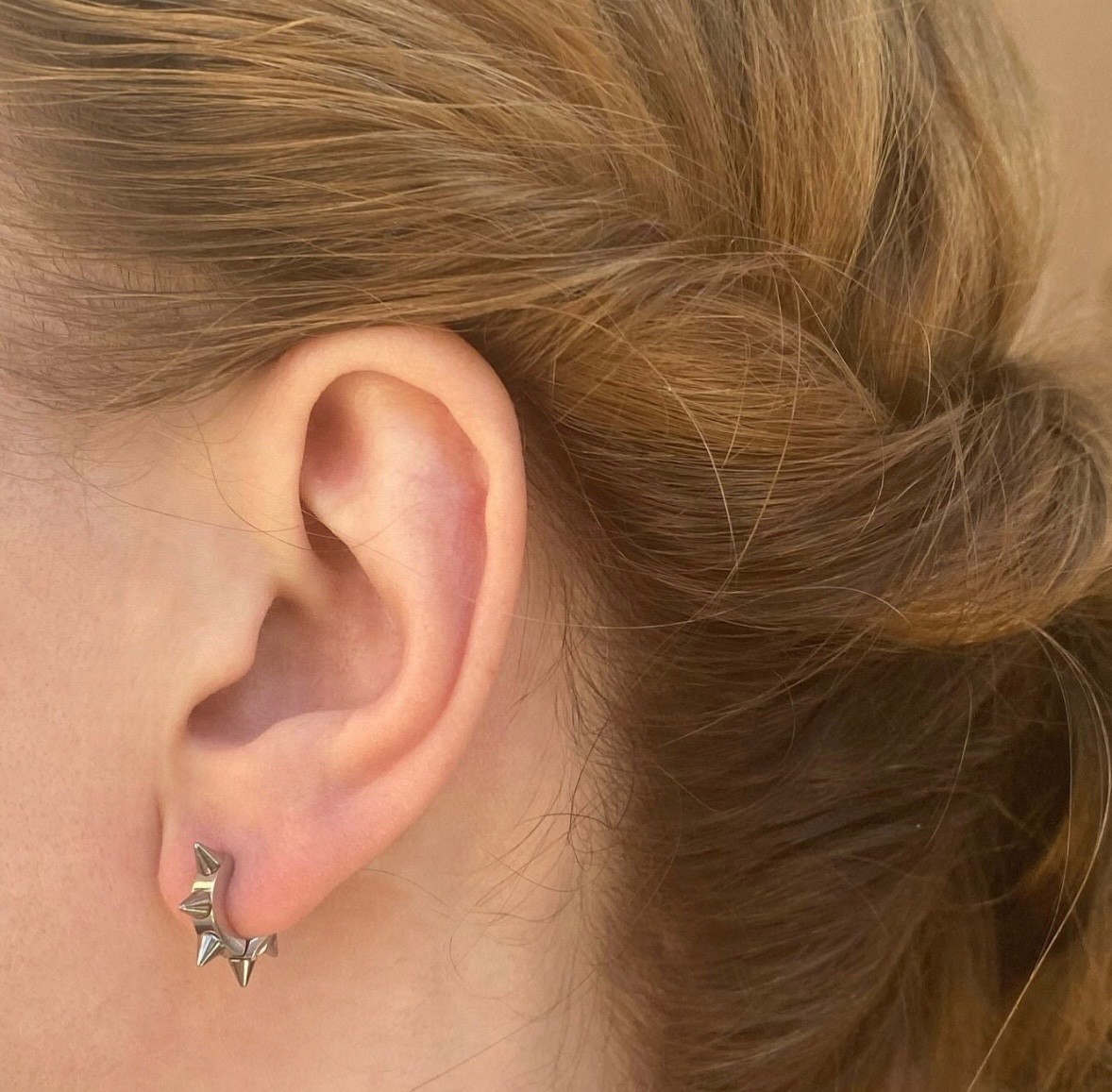 Spike Hoop Earrings. Gold, Silver, or Black.