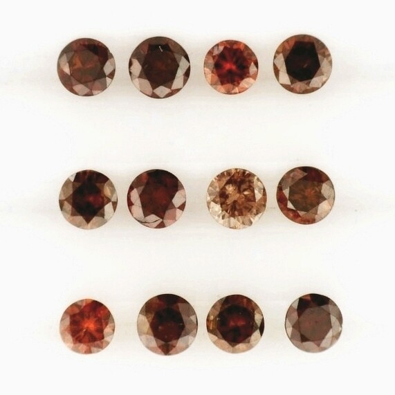 ORANGE DIAMOND 3.25 MM ROUND CUT ALL NATURAL SOLD PER STONE F-2836