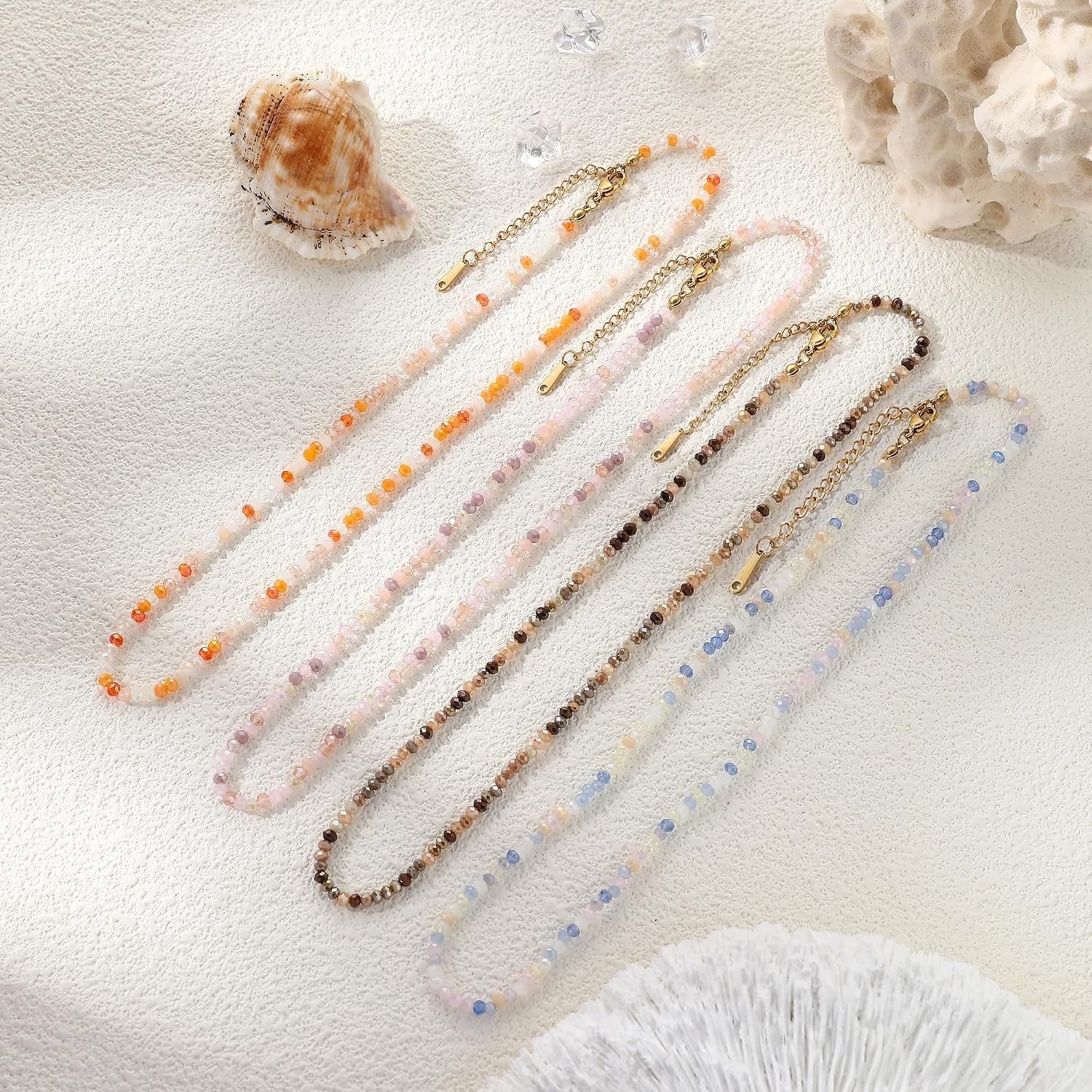 Handmade Colorful Crystal Beaded Choker Necklace – Dainty & Unique Jewelry