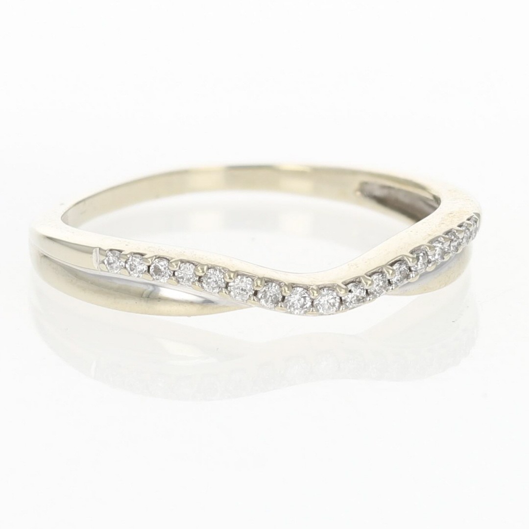 .09ctw Round Diamond Pavé Set Contoured Wedding Band Ring 14k White Gold Size 6
