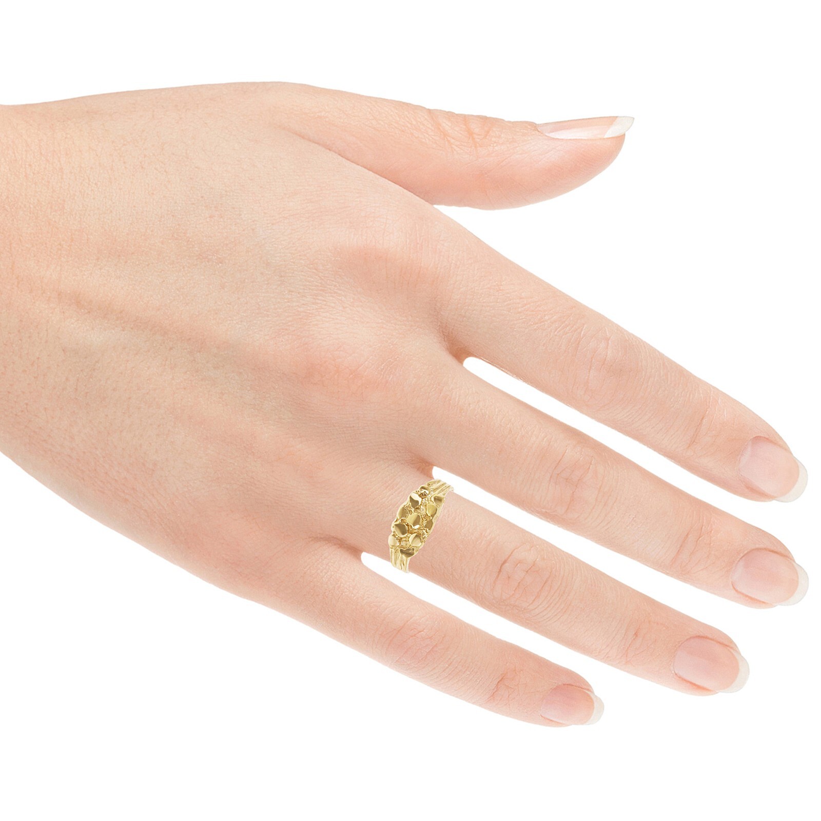 14k Yellow Gold Solid Nugget Ring 7.3mm Available in Sizes 5.5-7.5