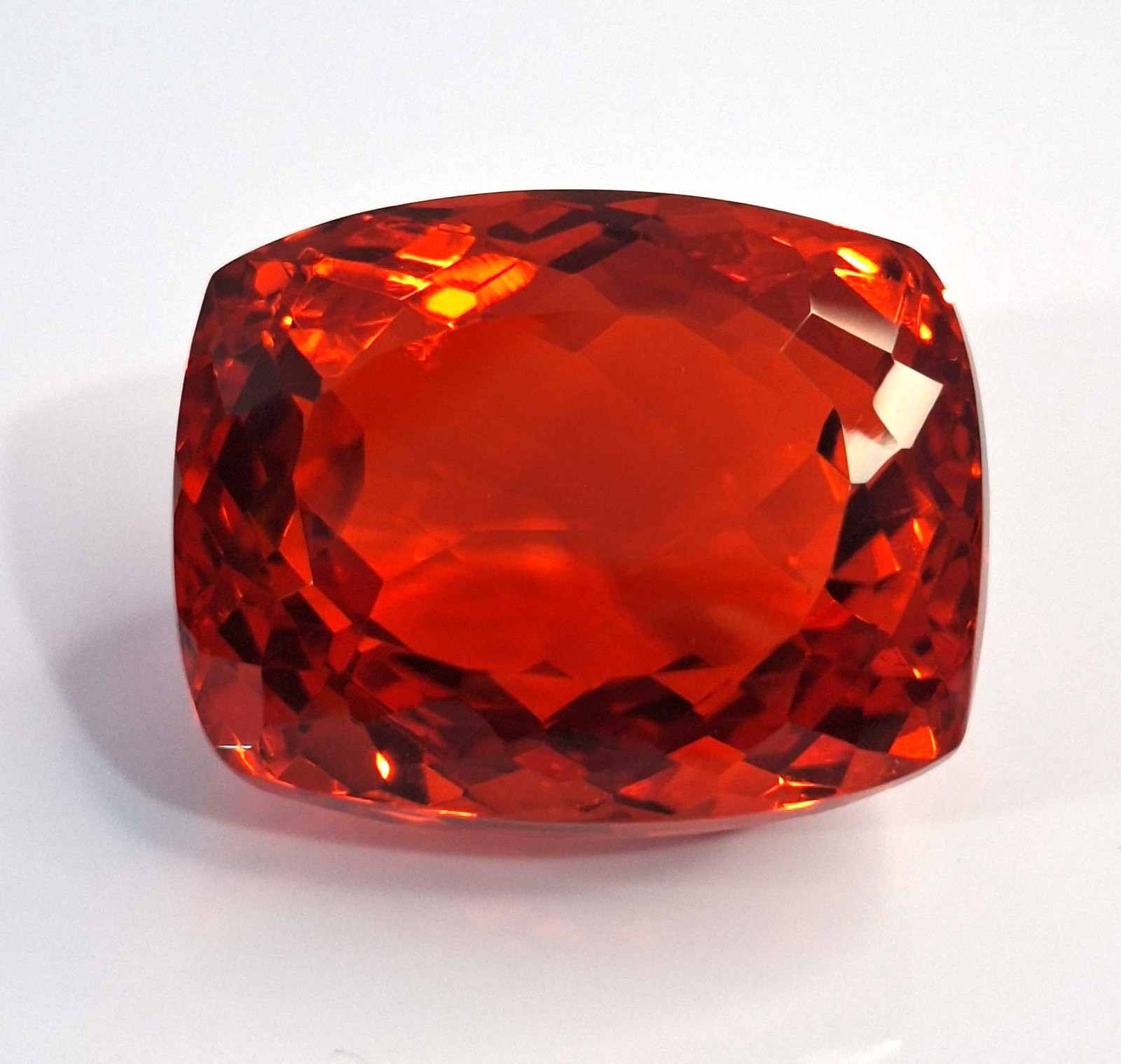 126-128 Ct Cushion Cut Fire Opal Lab Created Certified Loose Gemstone SP1749