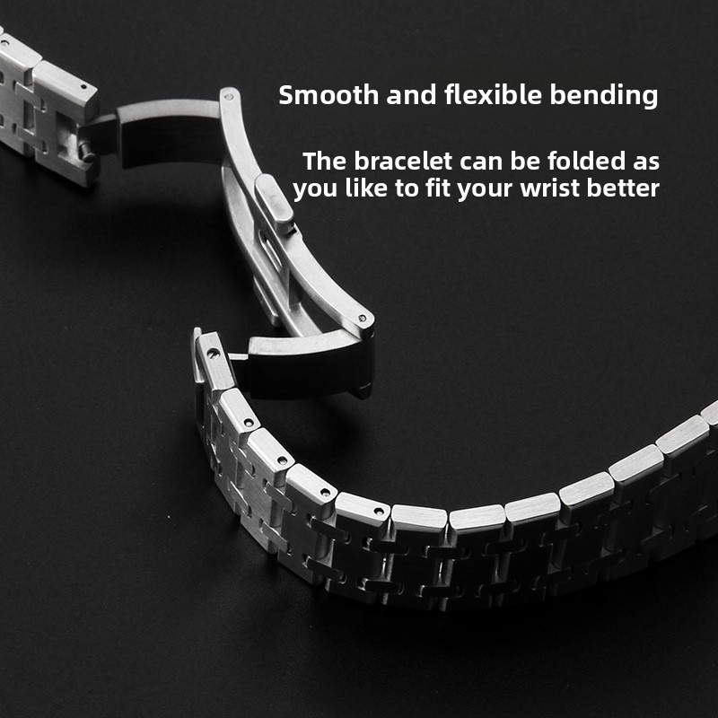 316L Solid Stainless Steel Watch Band Straps Mens Bracelet 26mm with Tools
