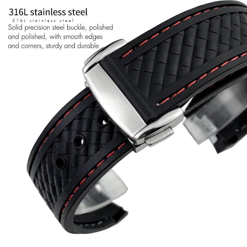 18,19,20mm Silicon Rubber Light Strap Watch Band Omega Seamster Aqua Terra At150