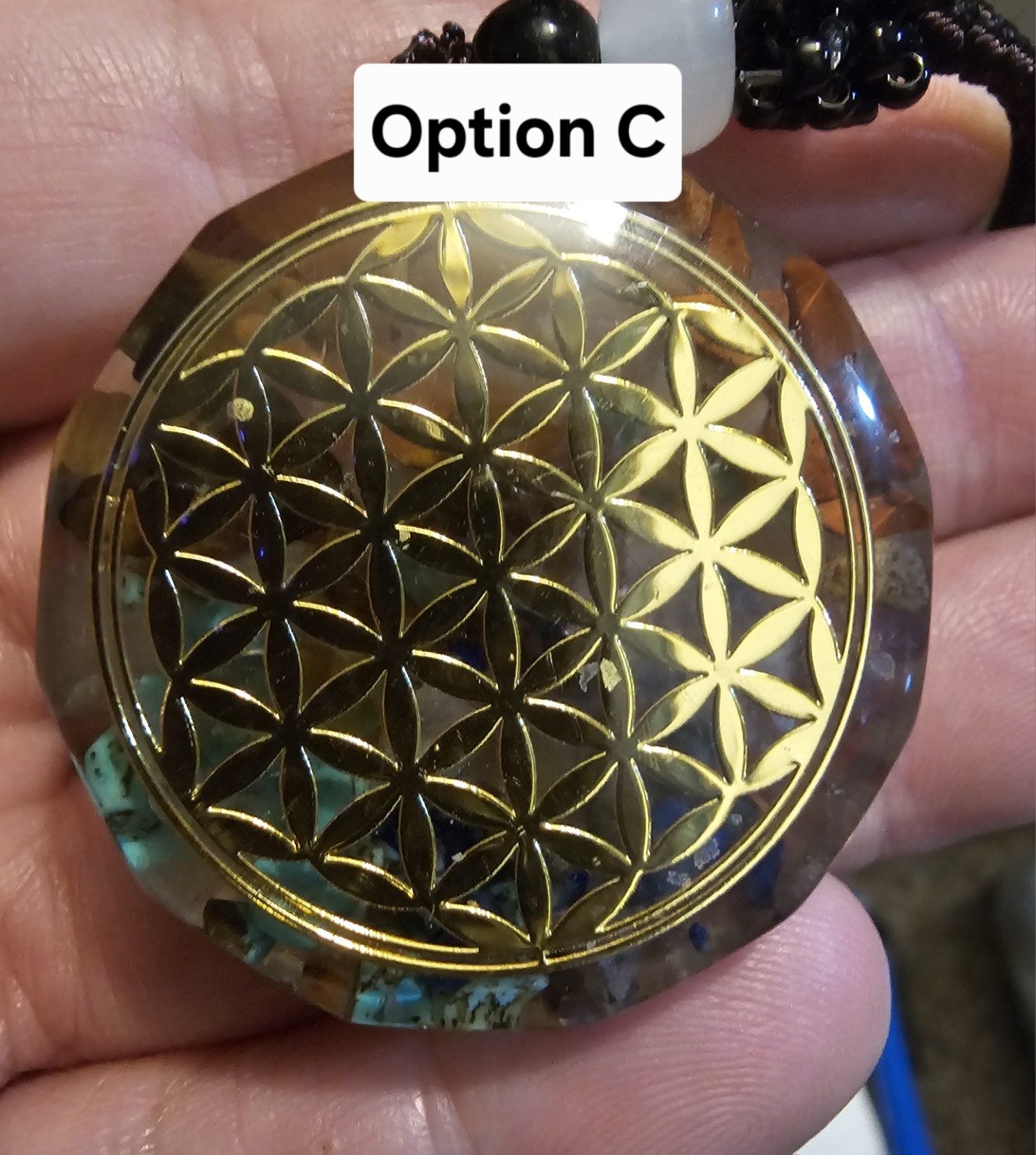 Orgonite 7 Chakra Healing Necklace EMF Protection, Meditation, Reiki