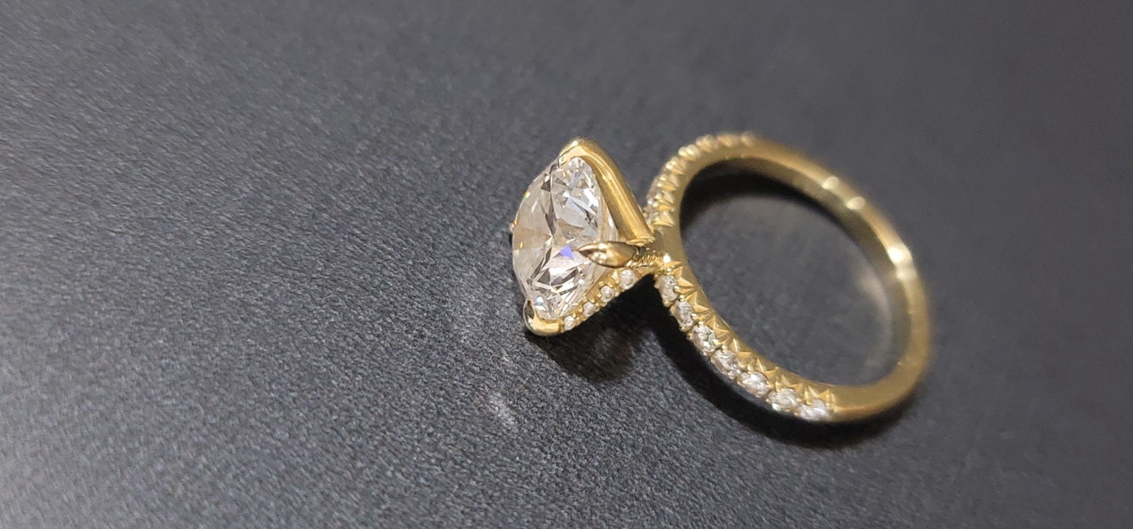 Custom 3 Ct Lab Grown Diamond Engagement Ring 14K Yellow Gold Size 7