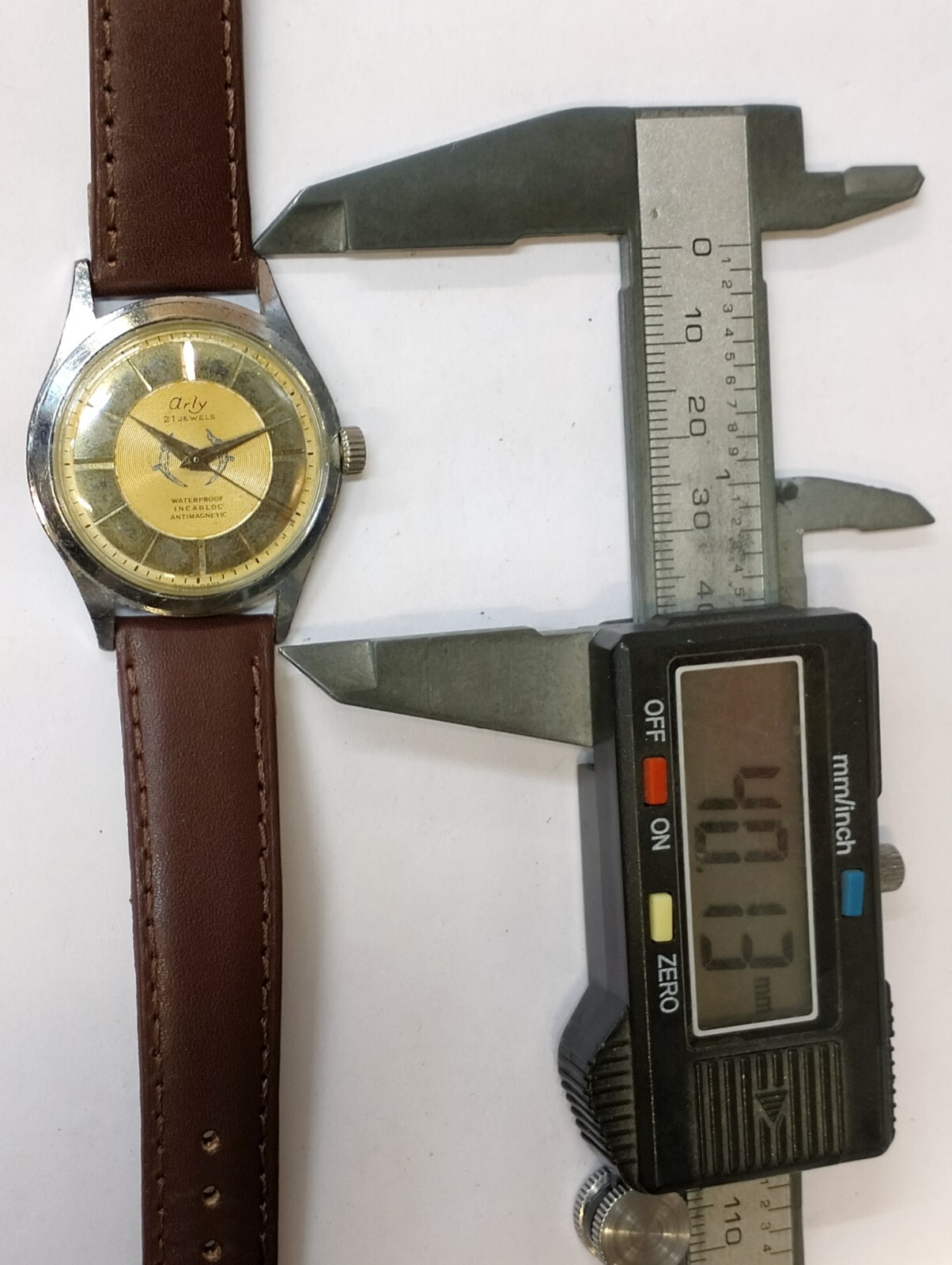 ARLY 21 JEWELS WINDING AGED GOLD DIAL SWISS MEN’S FULL WORKING VINTAGE WATCH