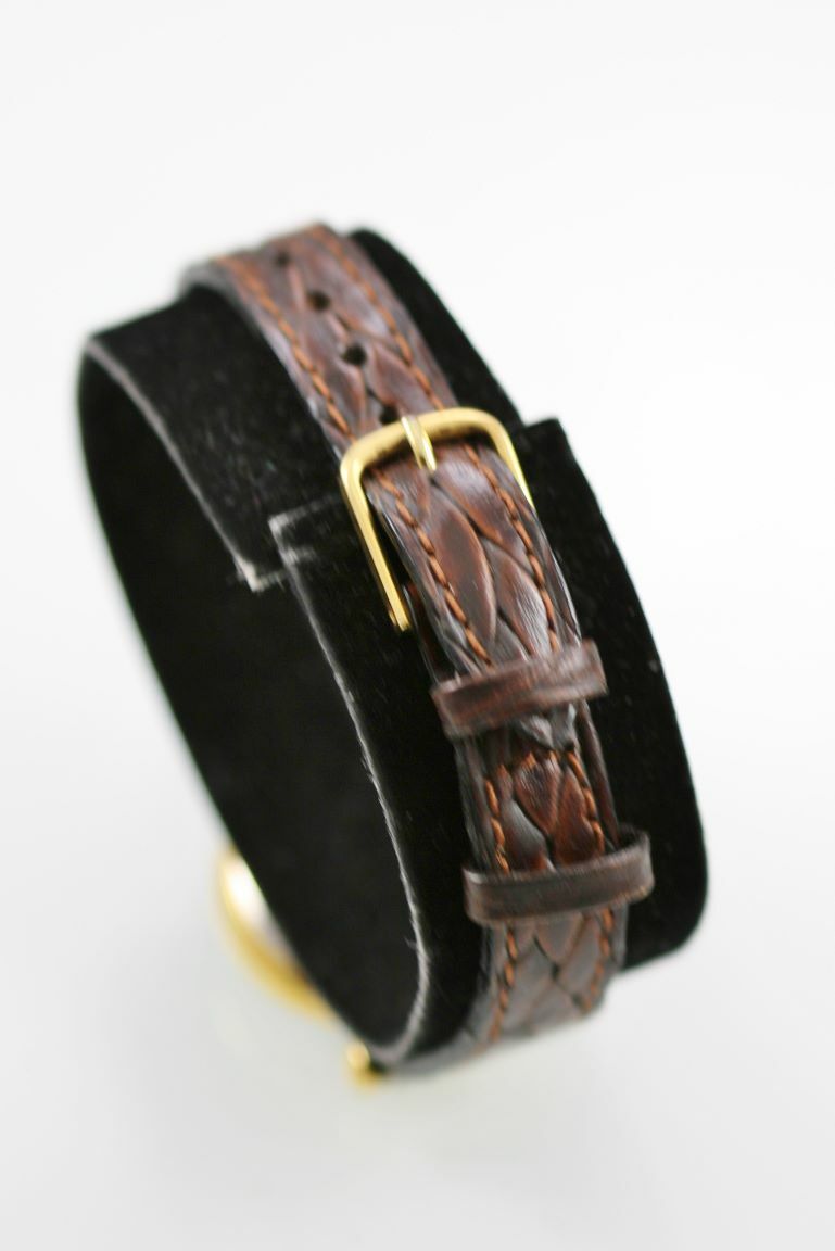 LA Express Watch Women Stainless Gold Leather Brown Water Res Batt White Quartz