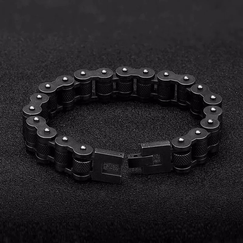Gray Metal Bike/Motorcycle Chain Stainless Steel Bracelet Biker Link