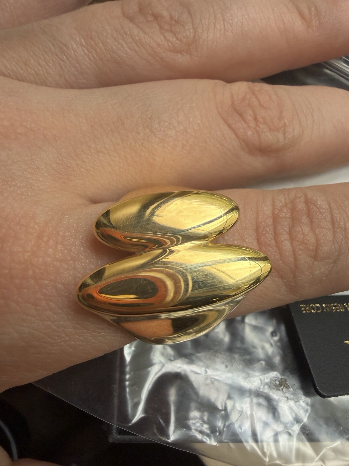 Milor 14K Gold Electroform Resin Italy Statement Ring Size 10 New with Tags